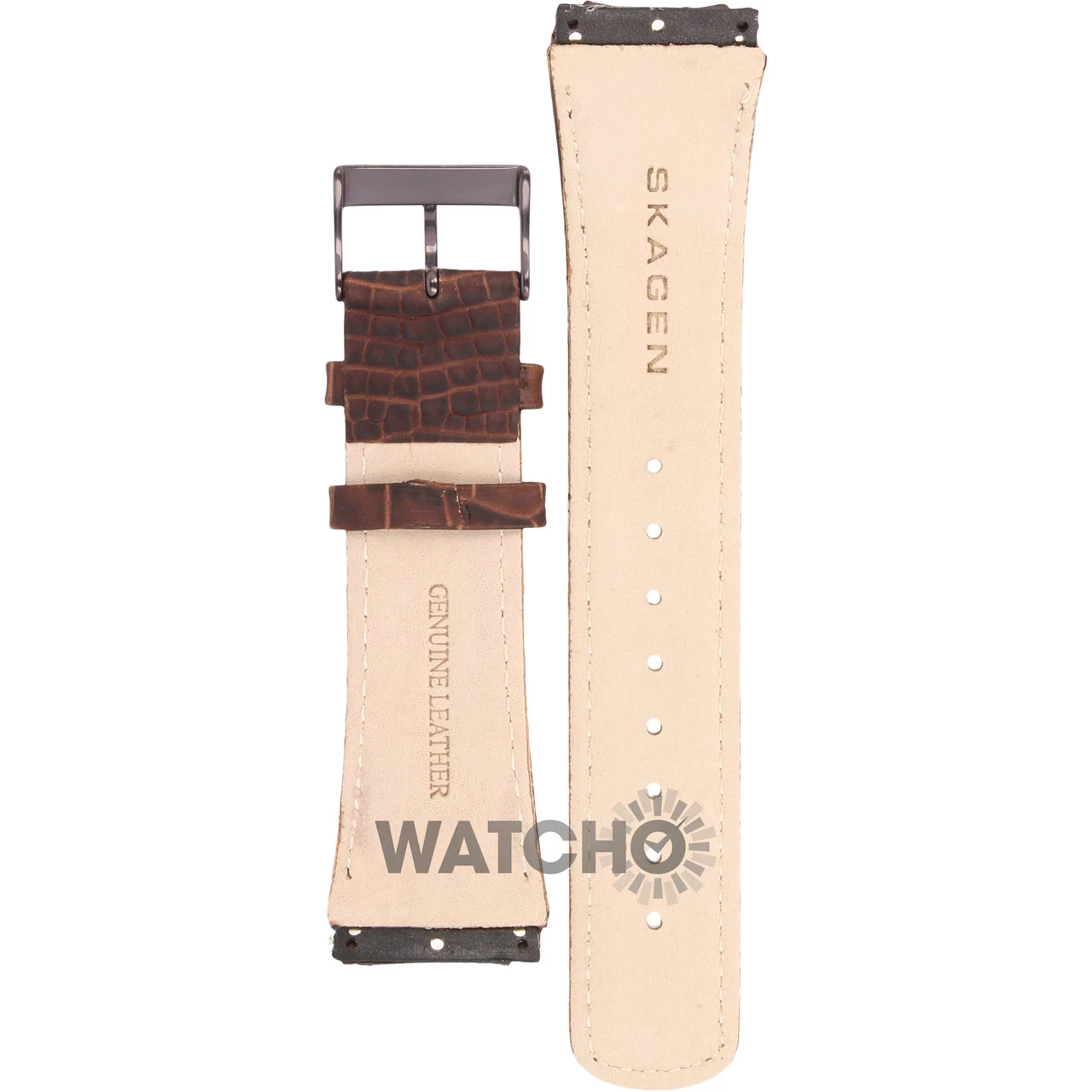 Skagen Replacement Watch Strap Brown Leather For 856XLDRD 4 Skagen Replacement Watch Strap Brown Leather For 856XLDRD - Image 2