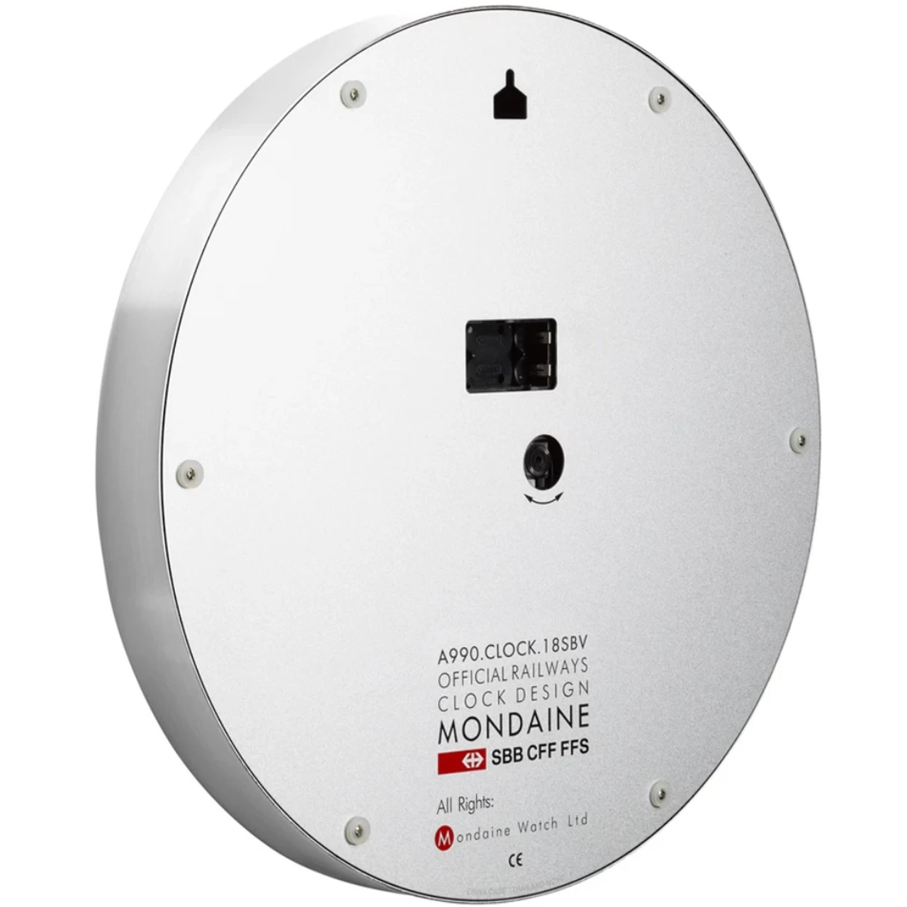 Mondaine Swiss Railway Silver Kitchen Wall Clock A990.CLOCK.18SBV 4 Mondaine Swiss Railway Silver Kitchen Wall Clock A990.CLOCK.18SBV - Image 2