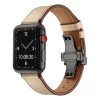 Apple Watch Premium Leather Strap In Beige With Deployment Butterfly Clasp APL803 -Fashion Watch Shop APL80338 43453.1684227987