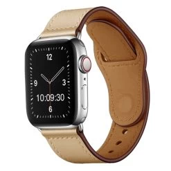Apple Watch Classic Premium Leather Strap In Beige APL903