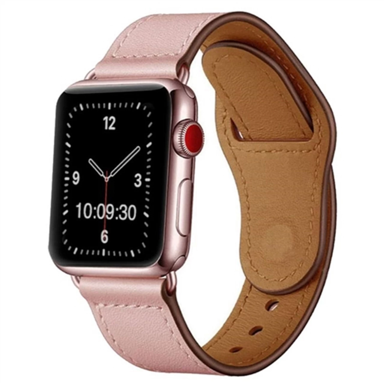 Apple Watch Classic Premium Leather Strap In Pink APL904