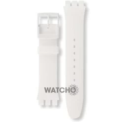 Swatch Watch Strap Soft Silicone White Rebel For ACSUOW701 With Free Battery