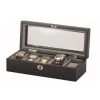 Mele & Co Wooden Watch Storage Box Black And Grey Stores 5 Watches 446 -Fashion Watch Shop Black 5 Watch Box 963 10304.1487951377