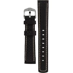 Hirsch Carbon Replacement Watch Strap Navy High-Tech Leather 18mm With Free Connecting Pins -Fashion Watch Shop Hirsch Carbon Navy 18 1 39488.1442917862