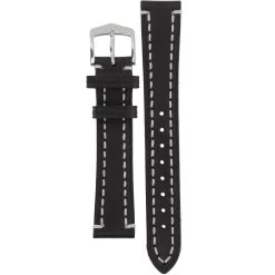 Hirsch Liberty Replacement Watch Strap Black Genuine Textured Leather 18mm With Free Connecting Pins -Fashion Watch Shop Hirsch Liberty Black 18 1 76511.1441899660