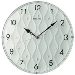 Seiko White Wave Pattern Wall Clock QXA794W