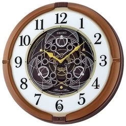 Seiko Metallic Brown Melody In Motion Musical Wall Clock QXM380B