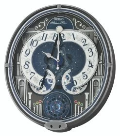 Seiko Melodies In Motion Metallic Dark Grey Musical Wall Clock QXM393N -Fashion Watch Shop QXM393N C 20609.1659971812 2