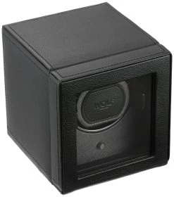 WOLF Cub Watchwinder With Cover In Pebble Black 461103