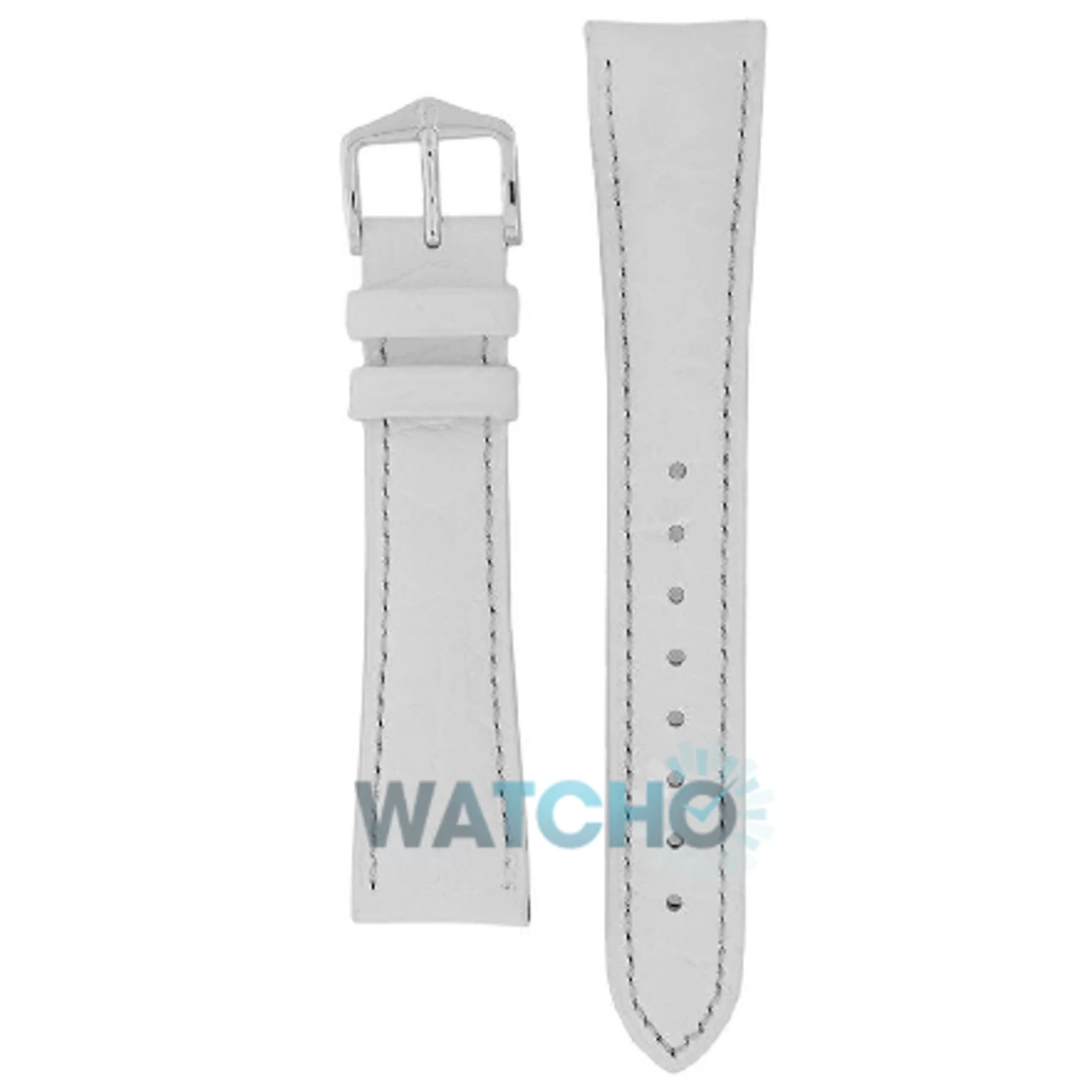 Hirsch Aristocrat Replacement Watch Strap White Croco-Embossed 14mm With Free Connecting Pins