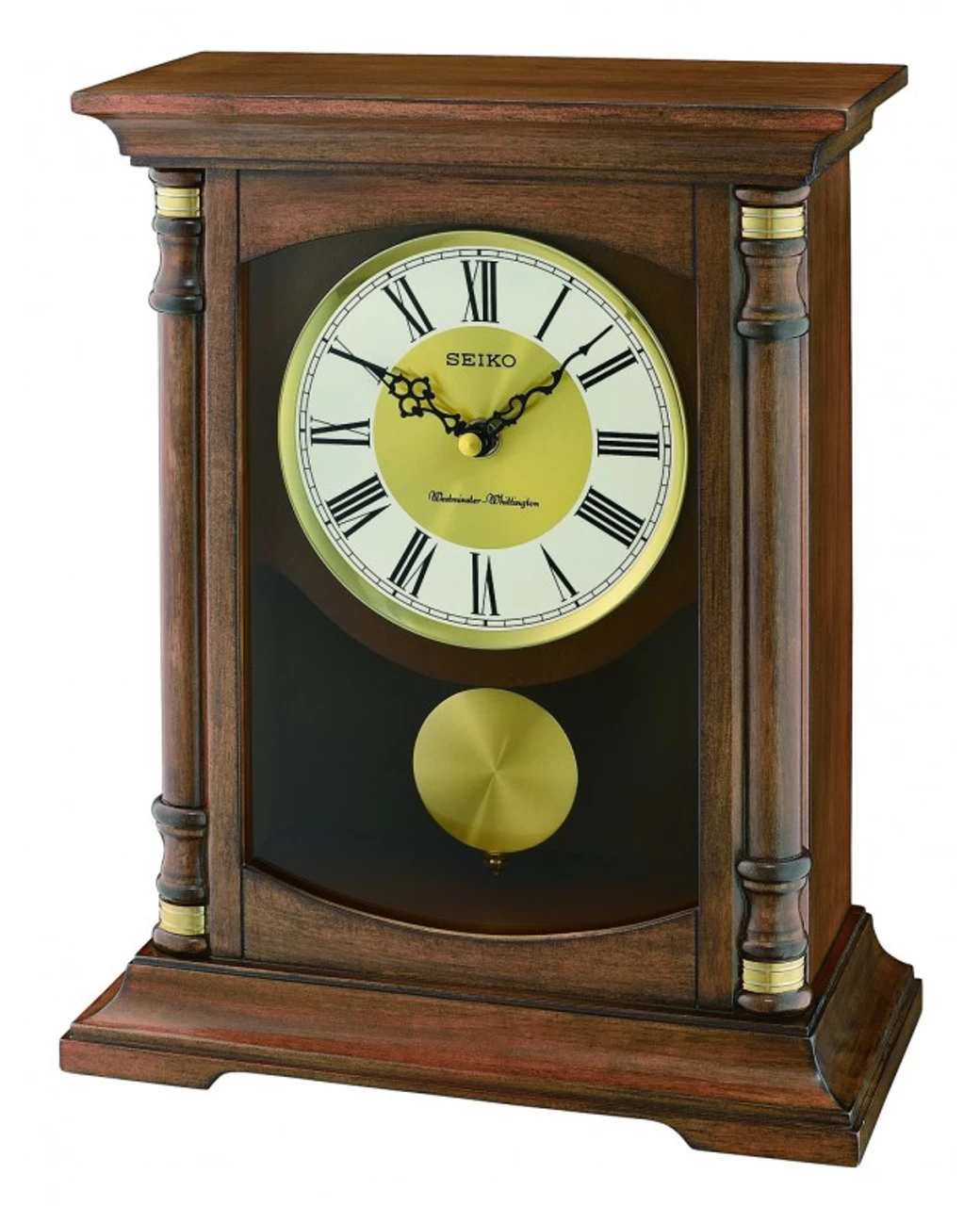 Seiko Westminster And Whittington Chimes Pendulum Mantel Clock QXQ034B 3 Seiko Westminster And Whittington Chimes Pendulum Mantel Clock QXQ034B